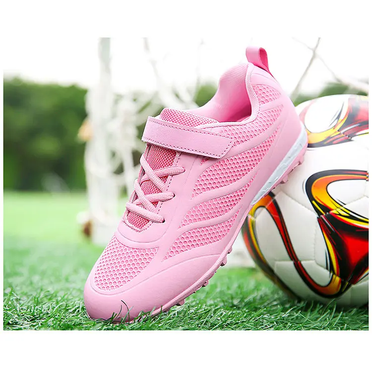 China OEM ODM Service Microfiber Leather Waterproof Outdoor Turf Soccer Shoes For Boys Girls