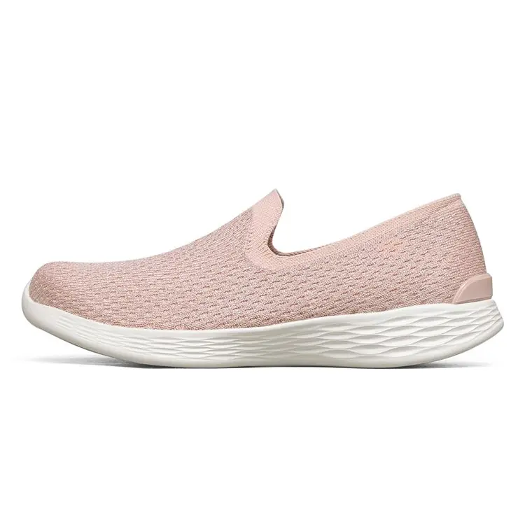 China Maker Casual Sport Shoes Lady Slip On Breathable Pink Loafer Woman Shoes Summer Flat Casual