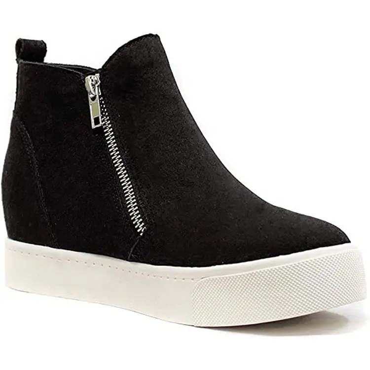 Jian Er Factory Custom Logo New Fashion Mid Top Boots Zapatos Women Men Casual Shoes With Zip